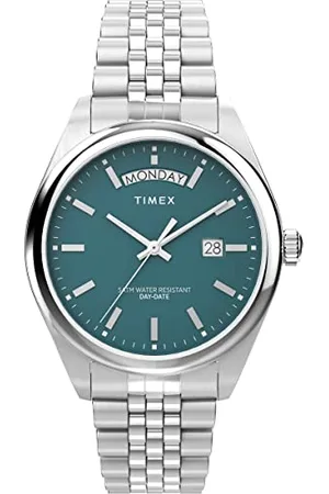 Timex Trend Herren-Armbanduhr, 41 mm, Edelstahlarmband, grünes Zifferblatt, Edelstahlgehäuse TW2V68000