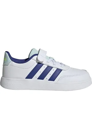 adidas BREAKNET 2.0 Shoes Children Tennisschuhe, Cloud White/semi Lucid Blue/Halo Mint, 31.5 EU