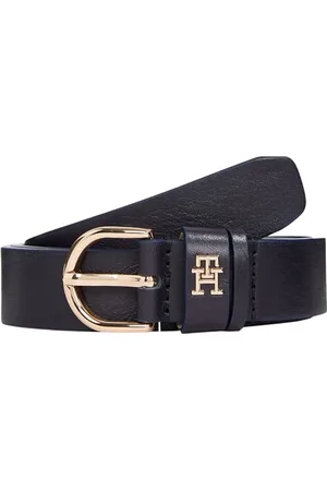 Tommy Hilfiger Damen Gürtel Essential Effortless 2,5 cm Ledergürtel, Blau (Space Blue), 85 cm