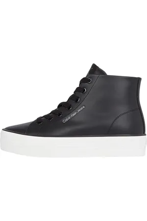 Calvin Klein Damen Vulcanized Sneaker Bold Mid High Top, Schwarz (Black/Bright White), 39