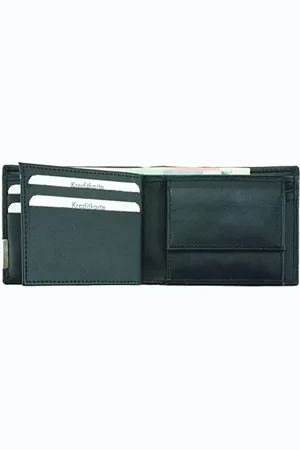 Alassio 42131 Geldbörse mit Metallemblem im Querformat, Portemonnaie aus feinstem Nappaleder, Wallet mit 4 Kreditkartenfächern, Netzfach, Scheinfach, Münzfach, Lederwallet , ca. 10 x 8 cm