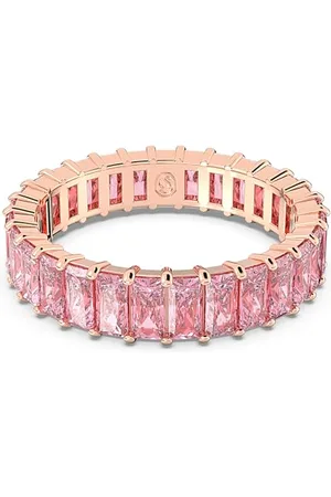 Swarovski Matrix Ring, Rosé Vergoldeter Damenschmuck mit Strahlenden Kristallen
