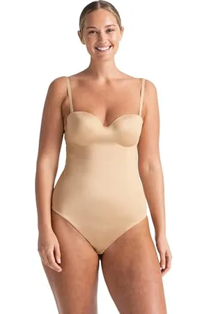 Dorina SUBLIME SCULPT Damen Leicht Gepolsterter String Bodysuit, Mittlere Kontrolle, Verborgene Bügel, Drahtlos, Verstellbare Abnehmbare Träger, Druckknopf-Schritt