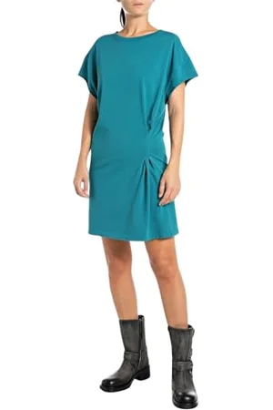 Replay Damen Kleid Kurzarm Kurz, Grün (Peacock 181), XS