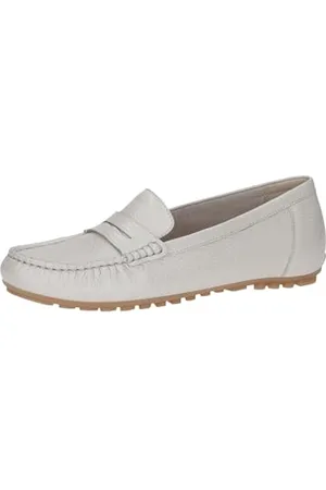 Caprice Damen Mokassins aus Leder Elegant, Cremefarben (Pearl Per.Deer), 36 EU