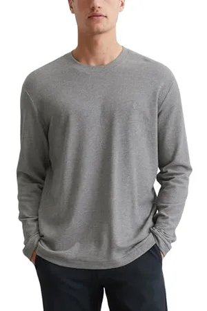 Marc O’ Polo Marc OߴPolo Herren Langarmshirt aus Bio-Baumwolle mit Rundhalsausschnitt, Grau (Grey Melange), XS