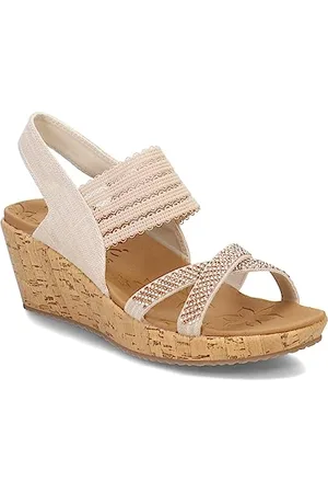 Skechers Damen Beverlee-Fancy Sips Keilsandale, Natürlich, 39.5 EU