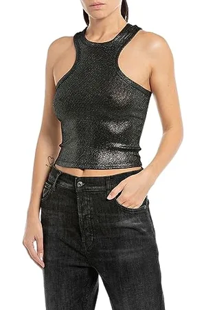 Replay Damen Top Ärmellos, (Schwarz), XS