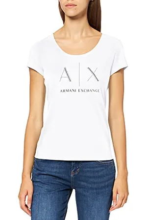Armani Exchange Damen Strass Logo T-Shirt, , XL