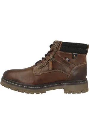 QS by s.Oliver Herren Stiefel zum Schnüren mit Reißverschluss Gefüttert, Braun , 43 EU