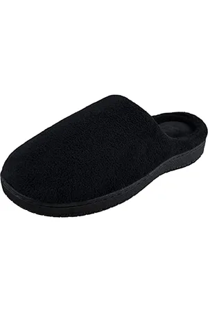 Hanes Herren 71he670016001md Hausschuh, Schwarzes Microfrottee, Medium