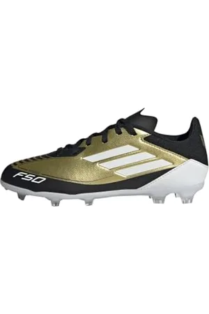 adidas Unisex F50 League Messi Football Boots Firm Ground Fußballschuhe, Gold Metallic/Cloud White/Core Black, 38 2/3 EU