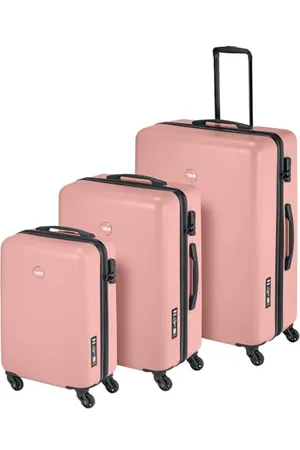Princess Traveller Koffer Set - PT01 - Reiskoffer mit 4 Rollen - Rosa - Dreiteilige Kofferset - Koffer & trolleys - hartschalenkoffer