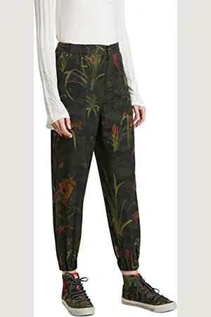 Desigual Womens CAMOTIGER Casual Pants, Green, XS