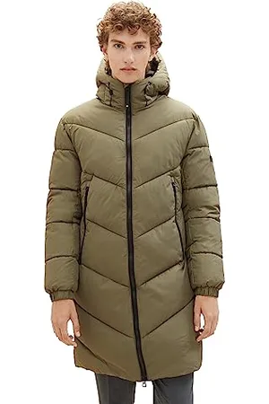 TOM TAILOR Herren 1037389 Puffer Winterparka mit Kapuze, 10415-Dusty Olive Green, XXL