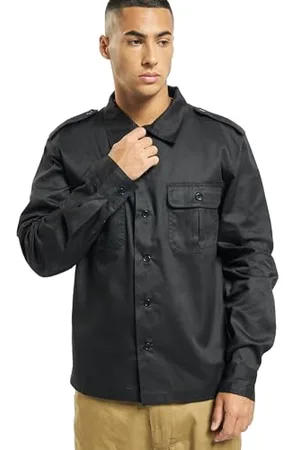 Brandit US Shirt Long Sleeve, Farbe: Black, Größe: S