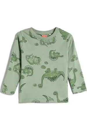 Koton Babyboy Dinosaur T-Shirt Long Sleeve Crew Neck Cotton