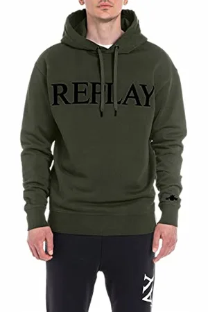 Replay Herren Hoodie mit Kapuze, (Grün), XS