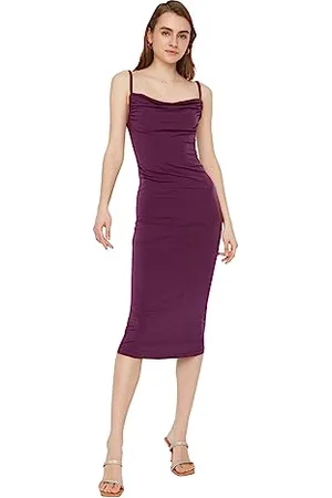 Trendyol Damen Midi-Strickkleid, figurbetont, schmale Passform, , XS