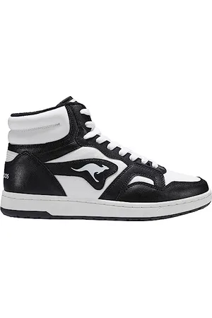 KangaROOS Unisex K-Slam Point Mid Sneaker, Jet Black/White, 41 EU
