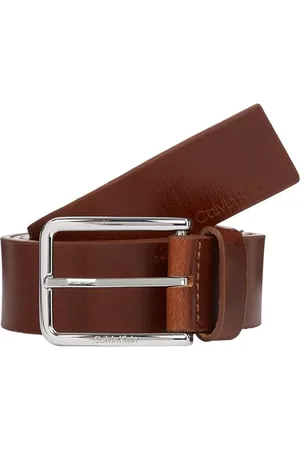 Calvin Klein Herren Gürtel Warmth Oiled Grain 3.5 cm Ledergürtel, Braun (Dark Tan), 95 cm