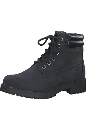 Tamaris Damen Schnürstiefel, Frauen Stiefel,Wechselfußbett,DUOtex,wasserabweisend,warm gefüttert,Winterstiefel,Black Uni,38 EU