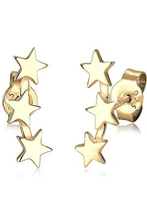 Elli Ohrringe Damen Sterne im Astro Look in 925 Sterling Silber vergoldet