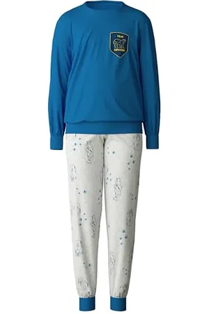 Calida Kids Bündchen-Pyjama Kinder, aus 100% Bio-Baumwolle, mit weichen Rippbündchen an den Abschlüssen