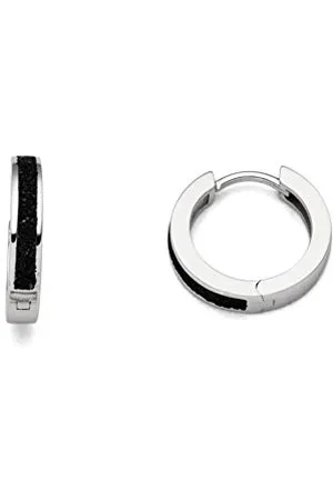 DUR Damen Creole Marina aus Sterling-Silber und Lavasand in der Farbe , Breite: 15mm, O4957