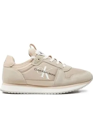 Calvin Klein Women RUNNER SOCK LACEUP NY-LTH W, Eggshell/Whisper Pink, 39 EU