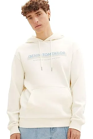 TOM TAILOR Herren 1038755 Hoodie Sweatshirt mit Logo-Print, 10338-Soft Light Beige, XXL