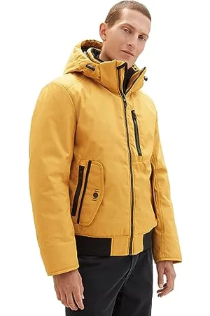 TOM TAILOR Herren 1037343 Blouson Winterjacke mit Abnehmbarer Kapuze, 10533-golden Fall, M