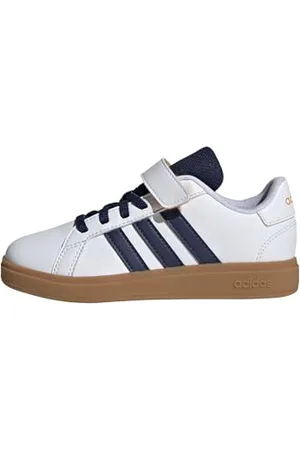 adidas Grand Court 2.0 Shoes Children Tennisschuhe, FTWR White/Dark blue/GUM10, 32 EU