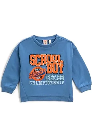 Koton Babyboy Shearling Applique Detail Sweatshirt Crew Neck Long Sleeve