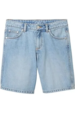 TOM TAILOR Mädchen Kinder Longstyle Jeans Shorts, Clean Mid Stone Blue Denim, 128