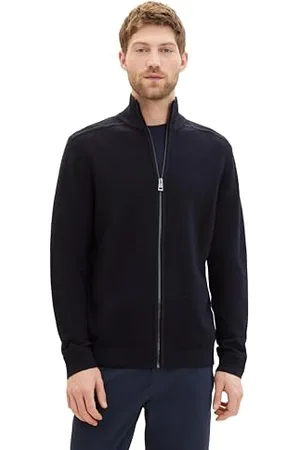 TOM TAILOR Herren Strickjacke mit Stehkragen, , XXL