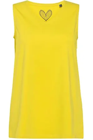 Ulla Popken Damen, große Größen, Top, A-Linie, V-Ausschnitt, ärmellos