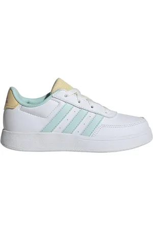 adidas Breaknet Lifestyle Court Lace Shoes Tennisschuhe, Cloud White/semi Flash Aqua/orange Tint, 31 EU