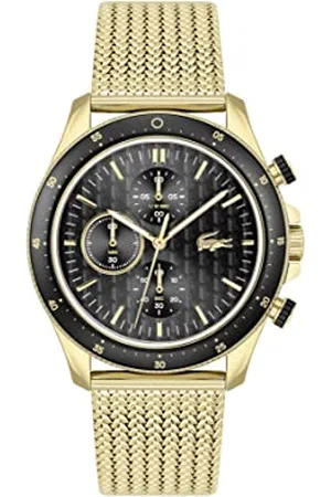 Lacoste Chronograph Quarz Uhr für Herren Kollektion NEO Heritage mit Goldfarben Edelstahlarmband - 2011254