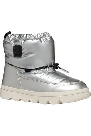 Geox J WILLABOOM Girl B A Snow Boot, Silver/Black, 31 EU