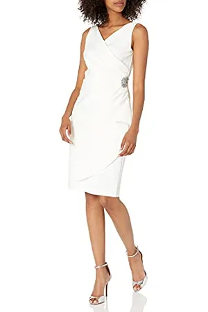 ALEX Damen Slimming Short Ruched Cocktail Dress with Ruffle (Petite and Regular Sizes) Cocktailkleid, , 34