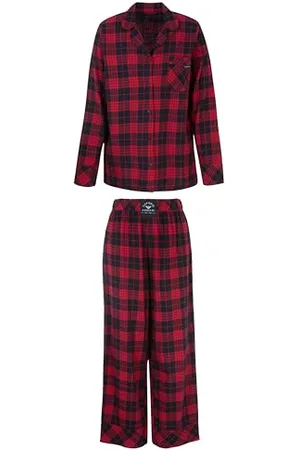 Emporio Armani Damen Tartan Christmas Viscose Long Pajamas Pyjama-Set, , XS