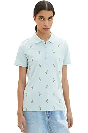 TOM TAILOR Damen 1035715 Poloshirt mit Muster, , XL