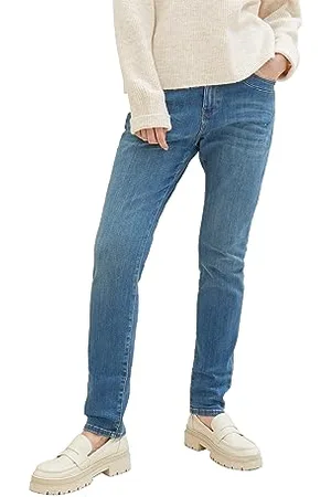 TOM TAILOR Damen 1038347 Tapered Relaxed Jeans, 10119-Used Mid Stone Blue Denim, 28/32