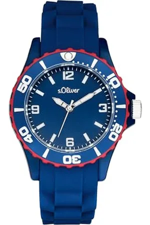 QS by s.Oliver Armbanduhr Jungen Kinder Quarzuhr Analog, mit Silikon Armband, , 3 bar Wasserdicht, Kommt in Uhren Geschenk Box, 2036495
