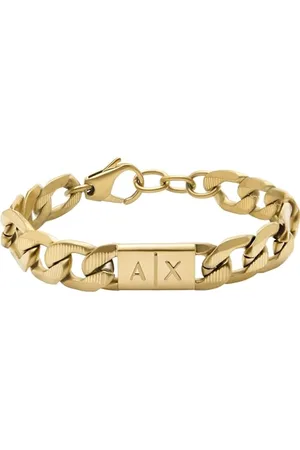 Armani Exchange Armband Für Männer, Länge: 190mm+35mm, Breite: 18mm, Höhe: 11.5mm Gold-Edelstahl-Armband, AXG0078710