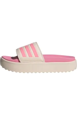 adidas Damen Adilette Platform Slides RUTSCHEN, Wonder Quartz/Beam Pink/Taupe Met, 44.5 EU