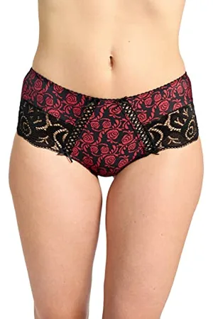 Sans Complexe Damen Amelie Print 40PAG76 Hipster, Imprime Floral Noir/Rouge, 38