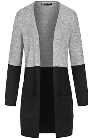 ONLY Damen Onlqueen L/S Long KNT Noos Cardigan, Medium Grey Melange, M EU