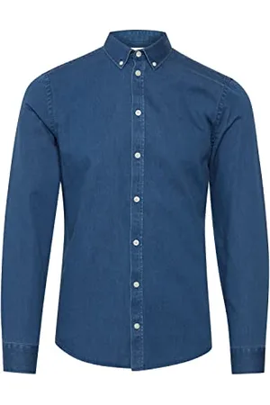 Casual Friday CFAnton BD LS Denim Chambray Shirt Herren Jeanshemd Denim Hemd Freizeithemd mit Hemdkragen aus 100% Baumwolle Regular Fit, Größe:XXL, Farbe: